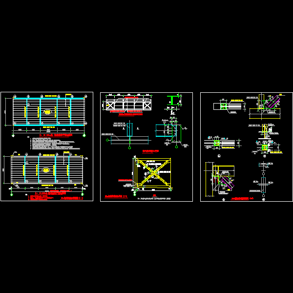 21m钢结构连廊节点构造详细设计CAD图纸(平面布置图) - 1