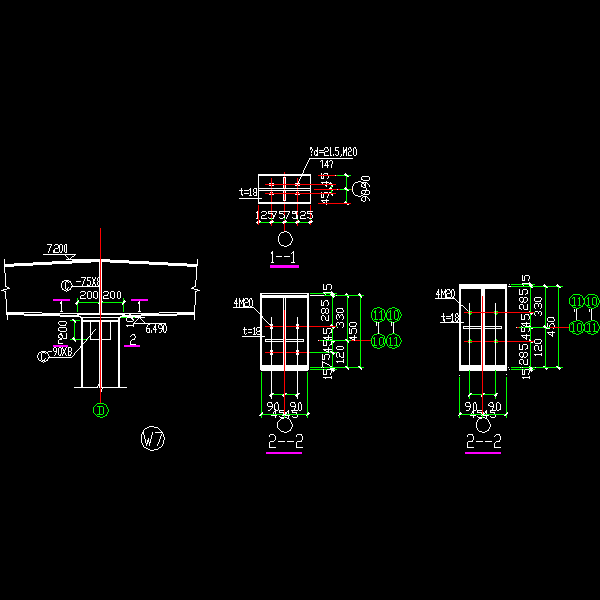 中梁柱节点构造详细设计CAD图纸(1) - 1