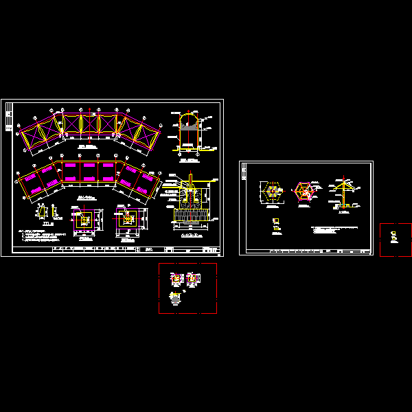 公园膜质景观亭施工详细设计CAD图纸 - 1
