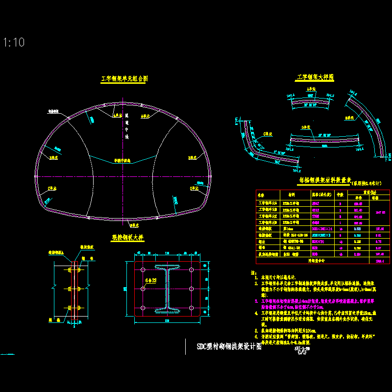 sdc型衬砌钢拱架设计图.dwg