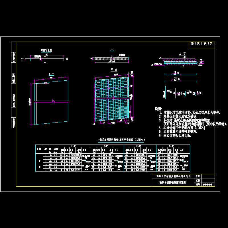 简支梁桥面连续结构附属搭板钢筋布置节点CAD详图纸设计 - 1