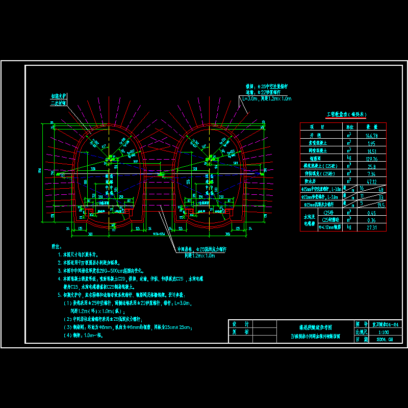 Ⅳ级围岩小间距加强衬砌断面图.dwg