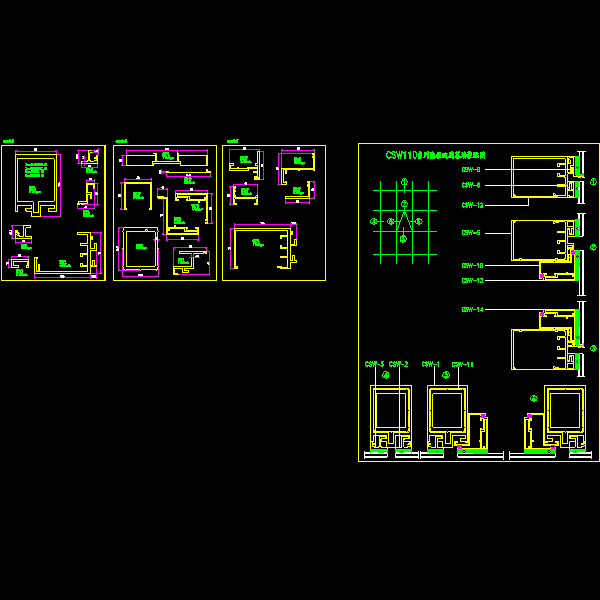 CSW110系列隐框玻璃幕墙详细设计CAD图纸 - 1