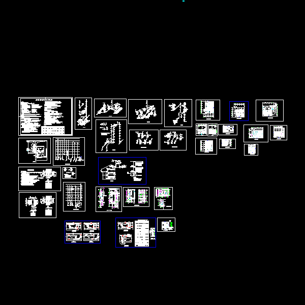 9层图书馆给排水CAD施工方案图纸 - 1