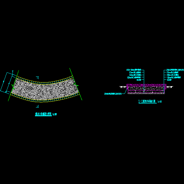 健身小径铺装大样CAD图纸 - 1