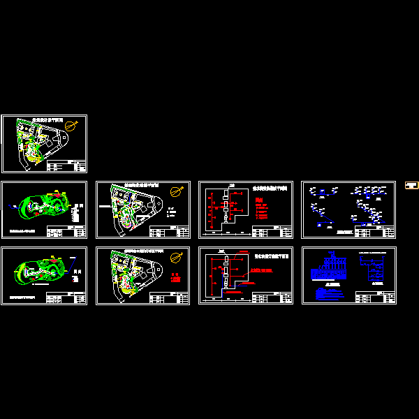 喷泉及跌水池水电CAD施工方案图纸(系统图) - 1