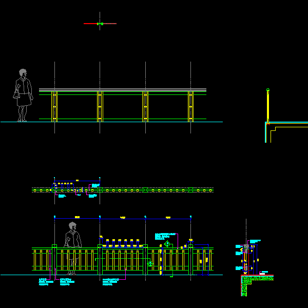 标准庭院栏杆CAD详图纸 - 1