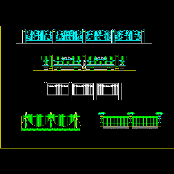 铁艺栏杆围墙5例 - 1