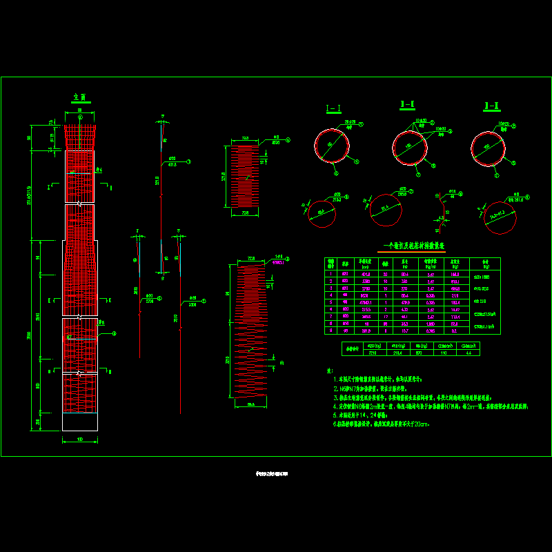 空心板桥墩墩柱及桩基钢筋布置节点CAD详图纸设计 - 1