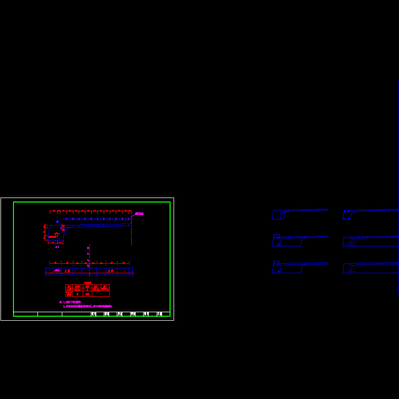 双塔双索面斜拉桥上部塔下肋宽2.4米节段预力调整节点CAD详图纸设计 - 1