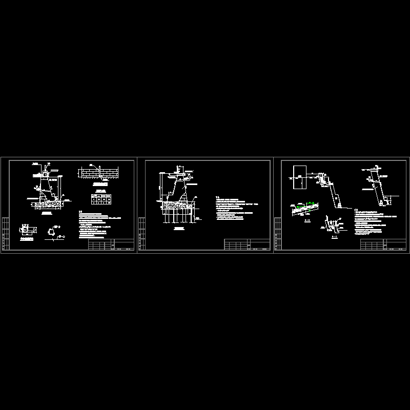 市政挡土墙施工节点构造CAD详图纸 - 1