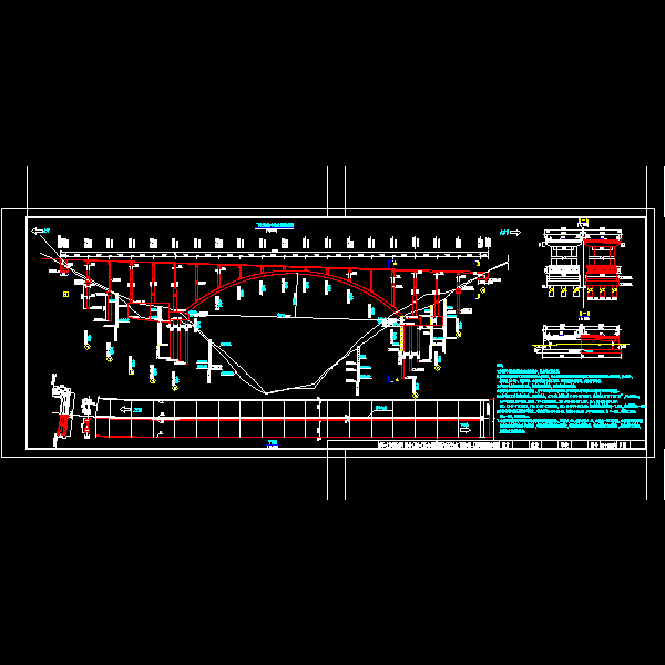 130米钢筋混凝土箱形拱桥设计CAD图纸(板式橡胶支座) - 3