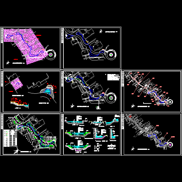 小区景观带水景设计CAD施工图纸 - 1