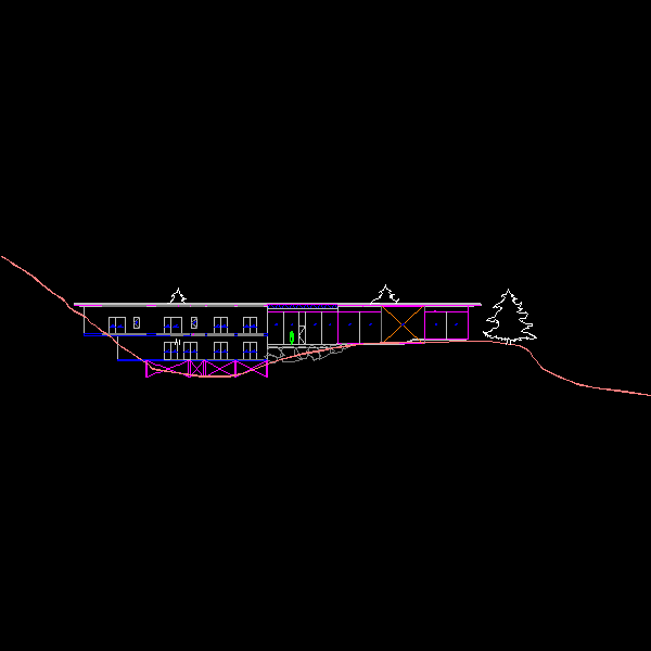 2层隈研吾竹屋建筑方案设计CAD图纸（实景照片） - 3