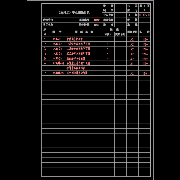 3层科技楼CAD给排水消防施工图纸(钢筋混凝土结构) - 1