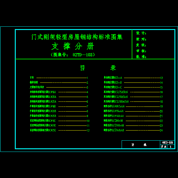 支撑分册目录.dwg