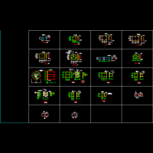 钢结构预埋件节点构造详细设计CAD图纸 - 1