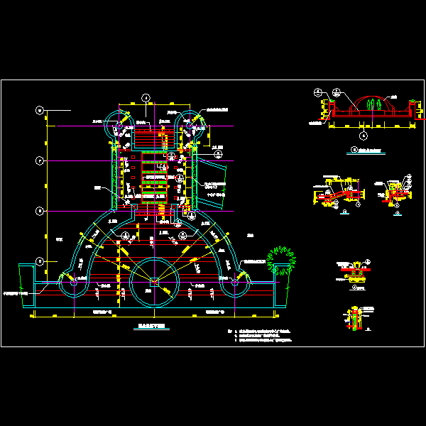 水景景区施工大样CAD图纸 - 1