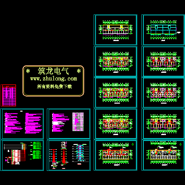 6层住宅电气CAD施工图纸(可视对讲系统) - 1