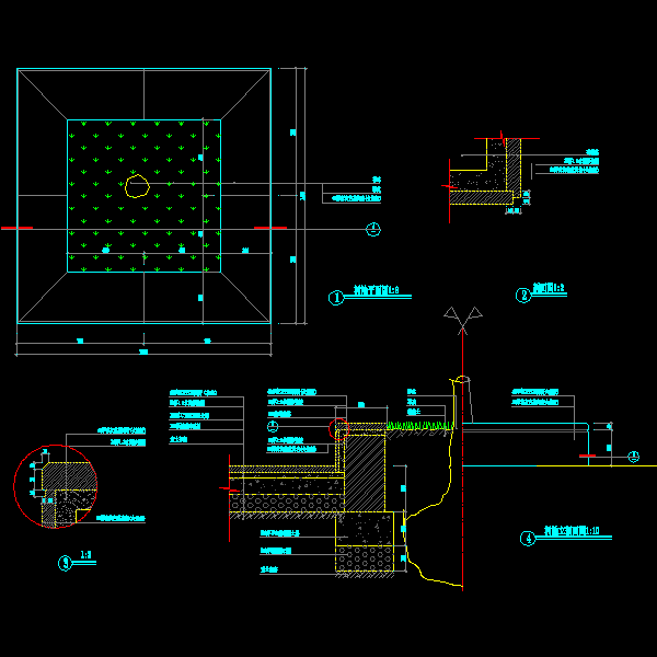 树池结构详细设计CAD图纸(剖面图) - 1