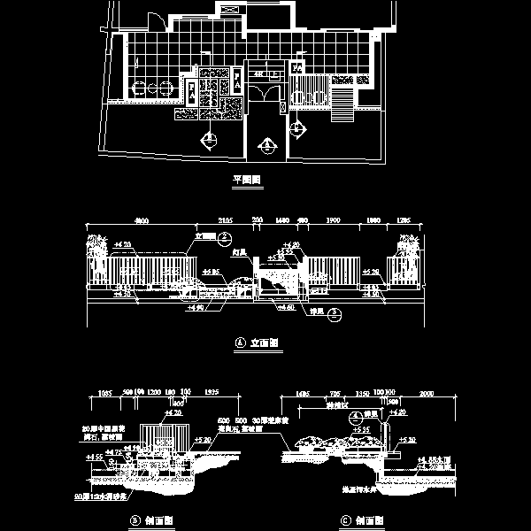 别墅围墙详细设计CAD图纸 - 1