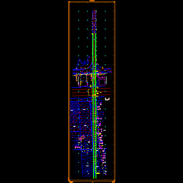 主跨110m双跨独斜拱塔双索面斜拉桥施工图（83页图纸）(cad设计图) - 1