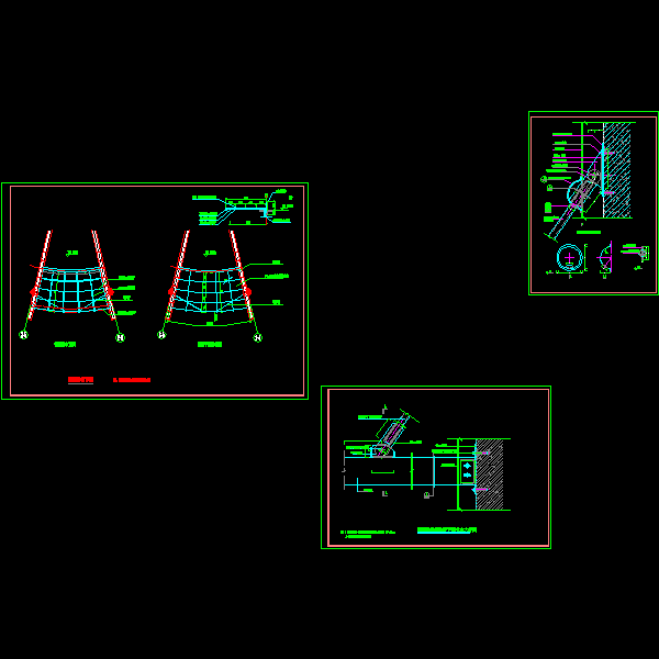 扇形雨篷结构设计CAD图纸详图 - 1