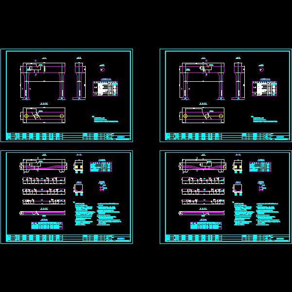 桥梁工程桩基托换门式墩设计套CAD图纸 - 1