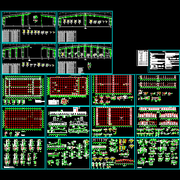 48米双跨钢结构厂房结构CAD施工图纸（） - 1