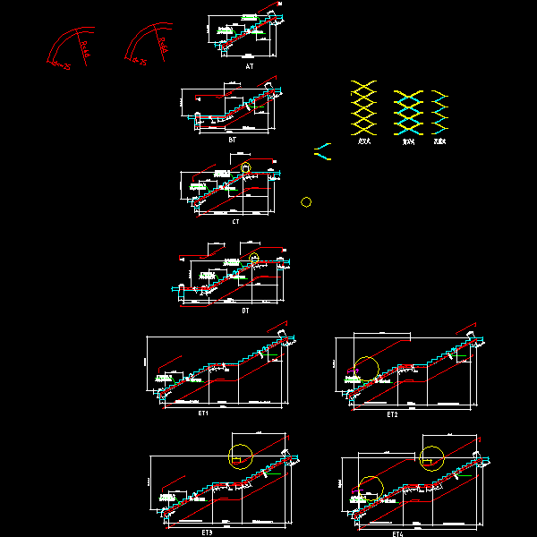 各种楼梯配筋CAD图纸 - 1