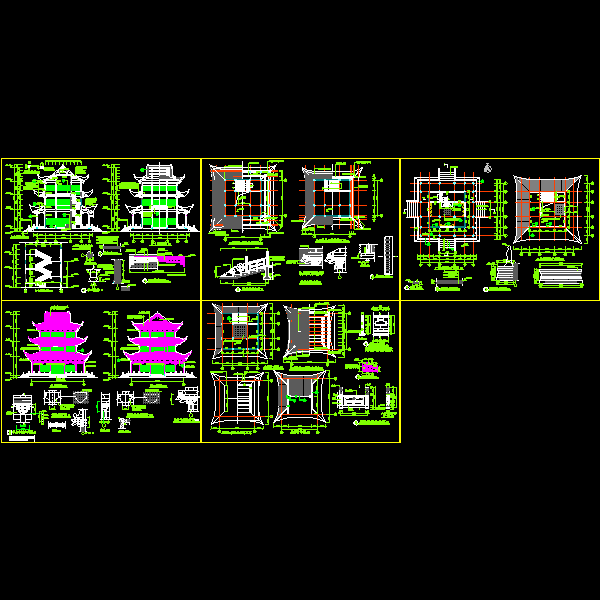 殿阁CAD施工图纸全套 - 1
