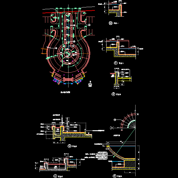 景观跌水池施工CAD详图纸 - 1