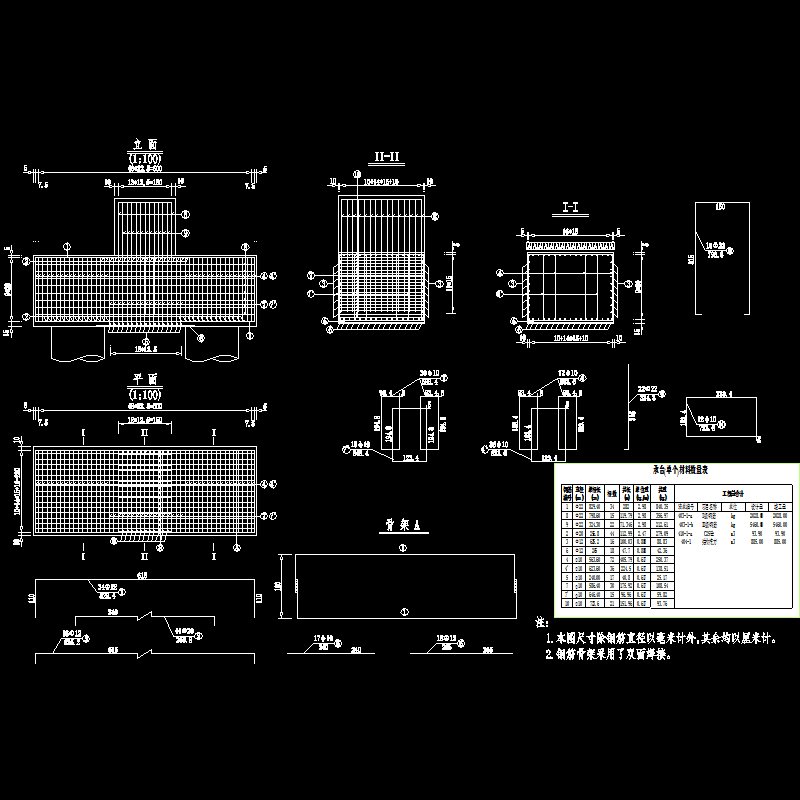 预应力混凝土T梁连续刚构桥台承台钢筋布置节点CAD详图纸设计 - 1