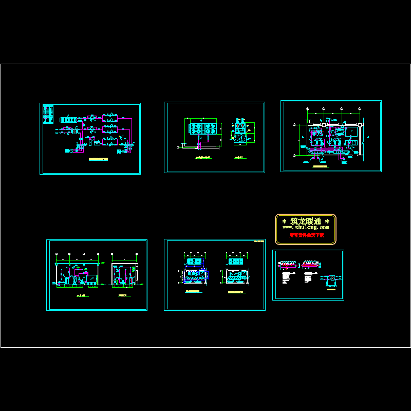 制冷机房布置平面CAD施工图纸 - 1