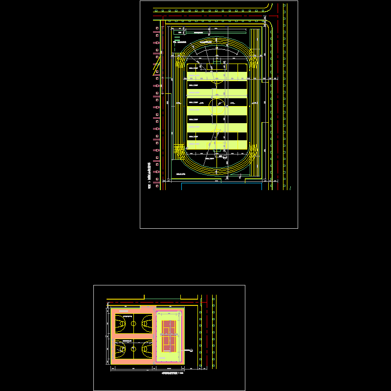 球类活动场地尺寸大样CAD图纸 - 1