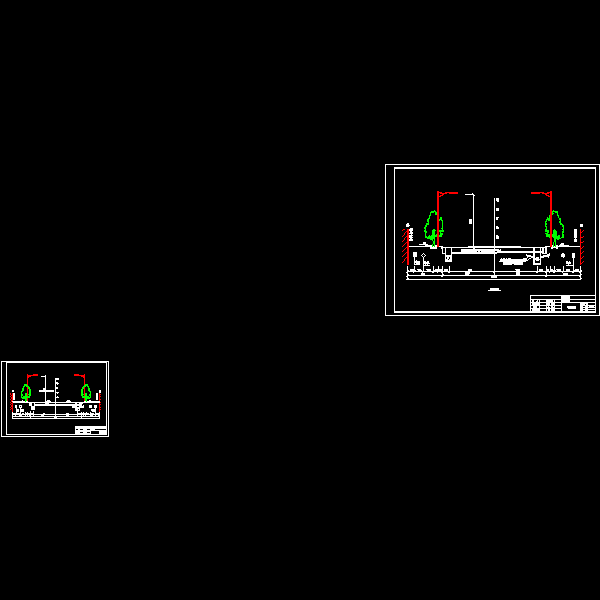 双向四车道市政道路横断面图纸CAD图纸 - 1
