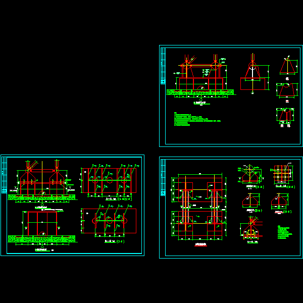 网架支座节点构造详细设计CAD图纸 - 1