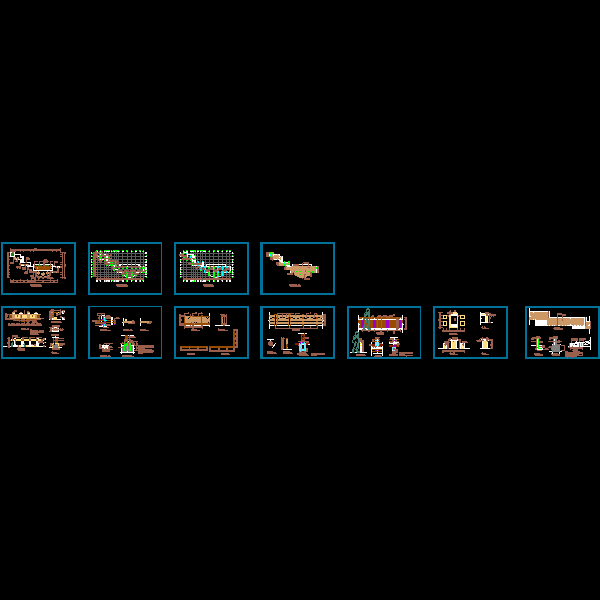 公园休憩区施工详细设计CAD图纸，(平面布置图) - 1