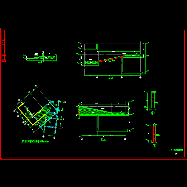 广场自行车坡道节点构造详细设计CAD图纸 - 1