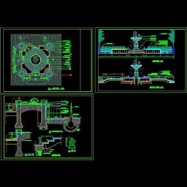 喷泉广场CAD施工图纸 - 1