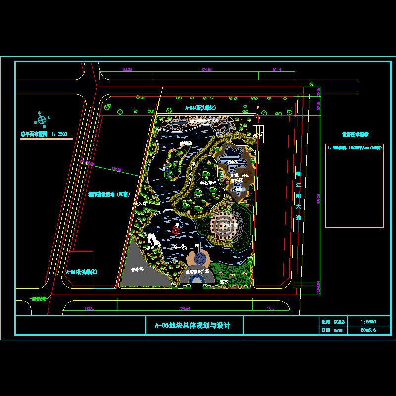 城市广场CAD平面图纸 - 1