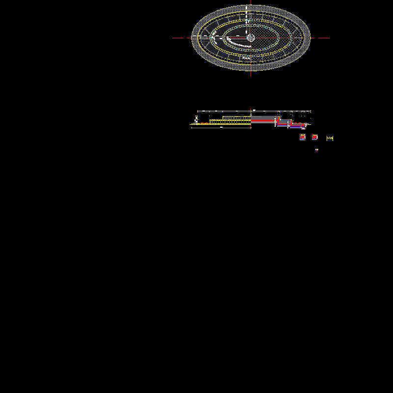 椭圆喷泉水景设计CAD详图纸——泛亚景观 - 1