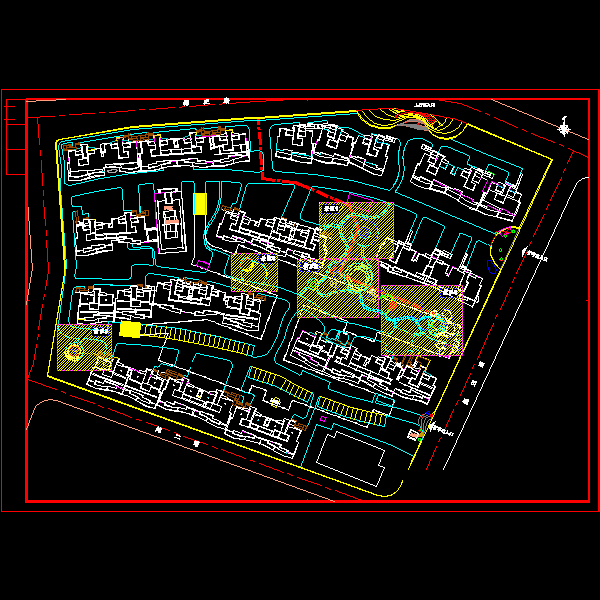 小区规划设计CAD图纸(总平面图) - 3