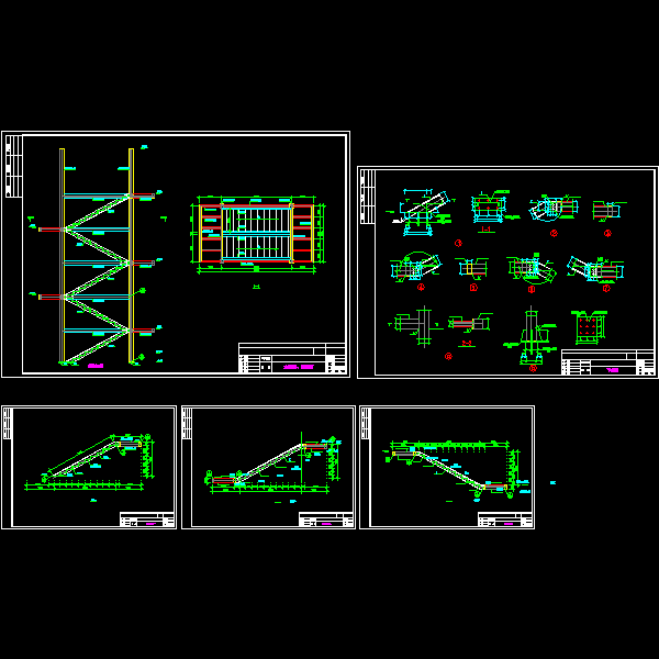 钢结构楼梯节点构造详细设计CAD图纸 - 1