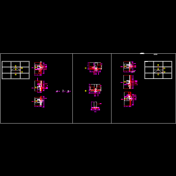 幕墙单点锁节点详细设计CAD图纸 - 1