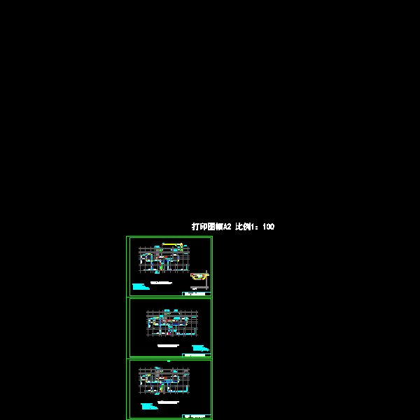 住宅楼地下室通风CAD平面图 - 1