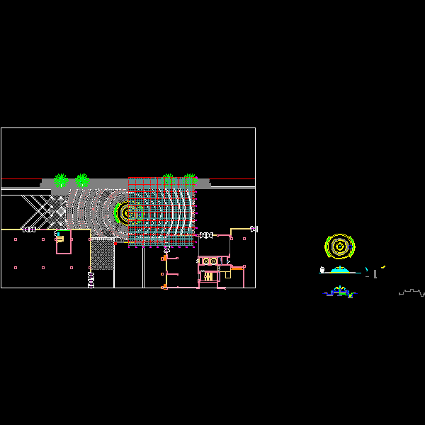 商业街入口水景详细设计CAD图纸 - 1