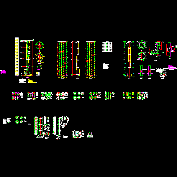 240米高套筒烟囱结构CAD施工方案图纸（桩基础甲级设计院） - 1