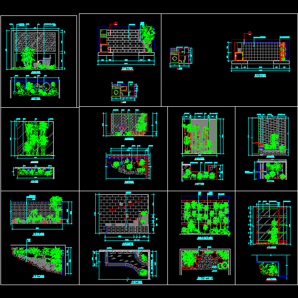 11种园林小品设计CAD大样图 - 1