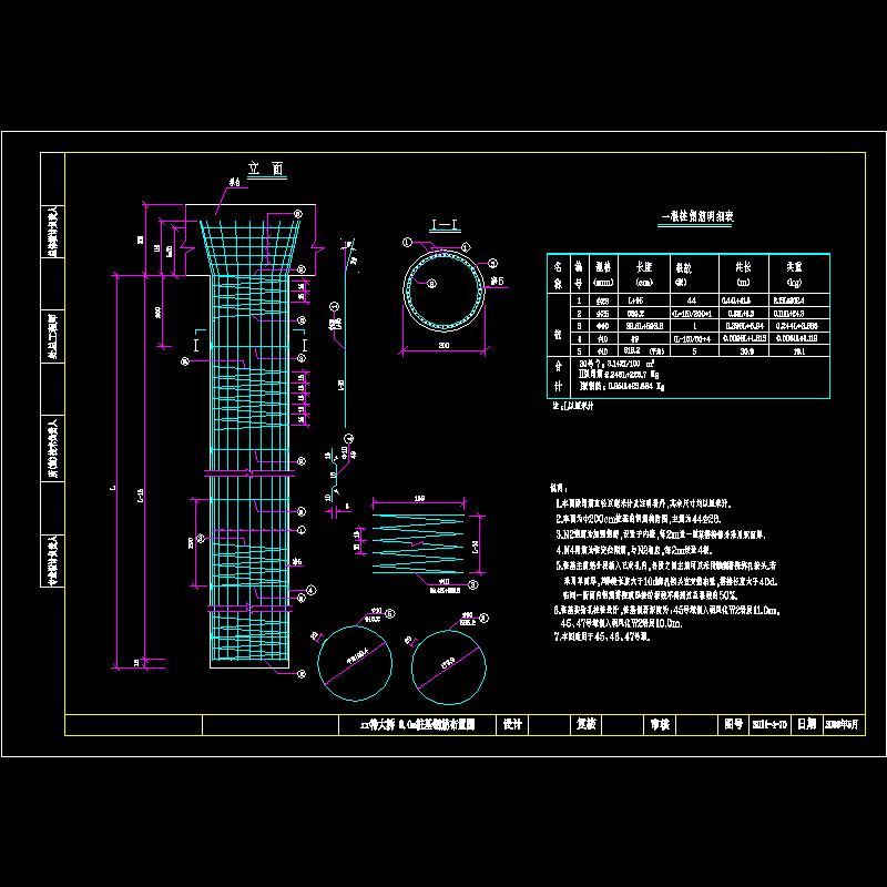 m连续刚构桩基钢筋布置节点CAD详图纸设计 - 1